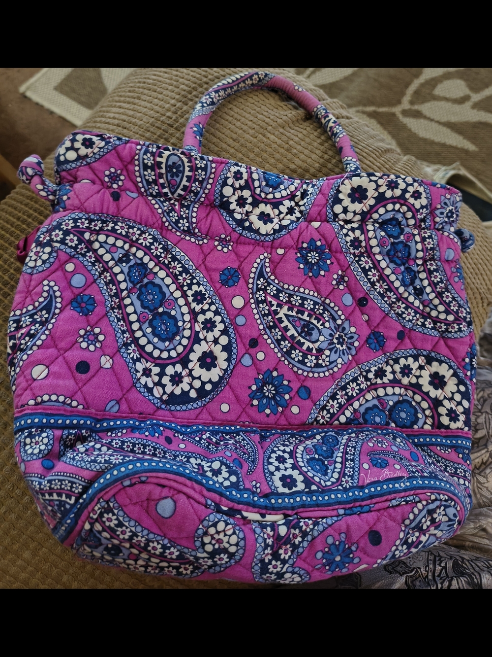 Vera Bradley Quilted Paisley Tote - Pink & Blue